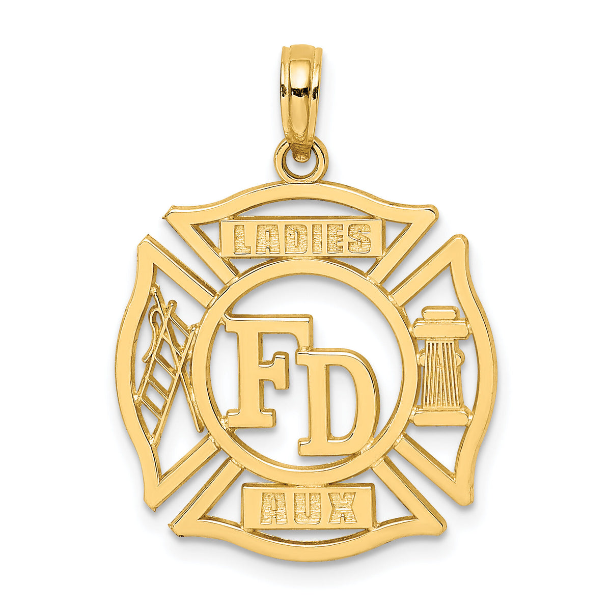 14k FD LADIES AUX in Shield Charm-C3107