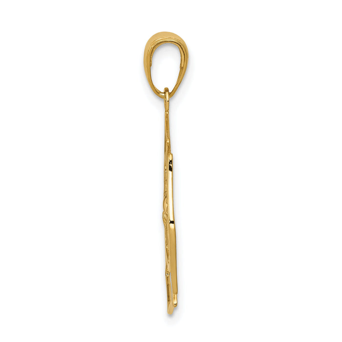14k Fireman Shield Pendant-C3108