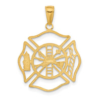14k Fireman Shield Pendant-C3108