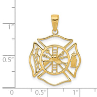 14k Fireman Shield Pendant-C3108