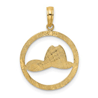 14k Fireman Helmet in Disk Charm-C3109