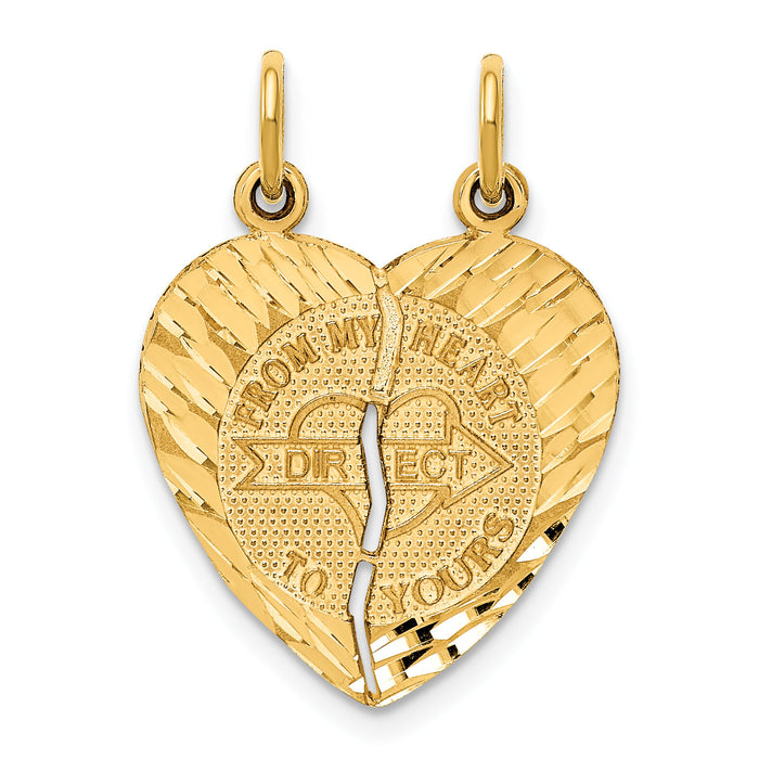 14k Break-apart diamond cut FROM MY HEART DIRECT TO YOURS Charm-C311