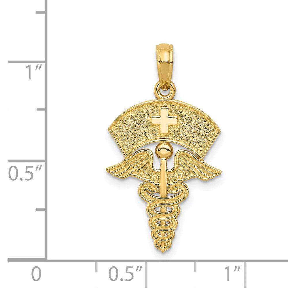 14k Caduceus w/Nurses Cap Pendant-C3114