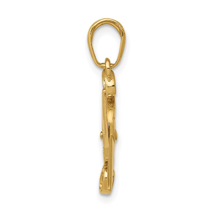 14k 3-D Moveable Scissors Pendant-C3118