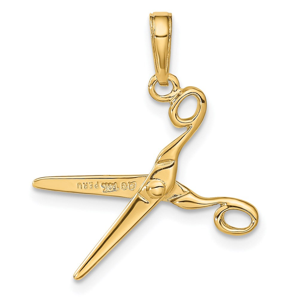 14k 3-D Moveable Scissors Pendant-C3118