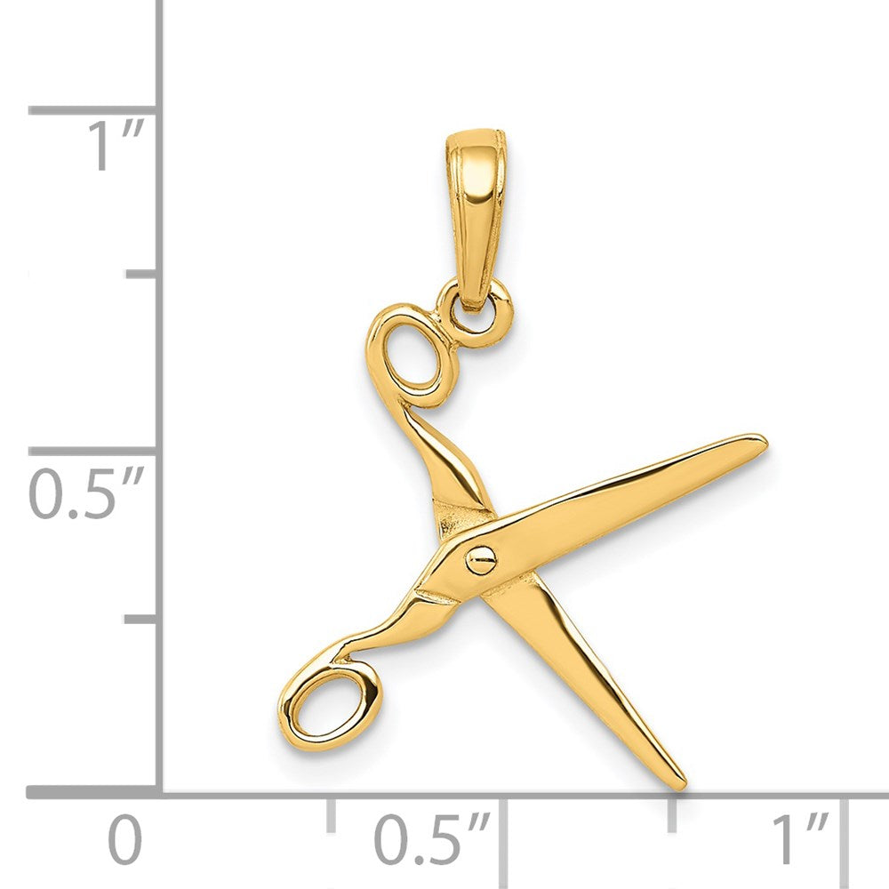 14k 3-D Moveable Scissors Pendant-C3118