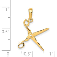 14k 3-D Moveable Scissors Pendant-C3118