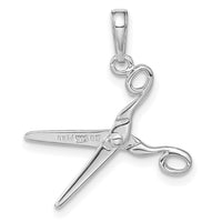 14K White Gold 3-D Moveable Scissors Pendant-C3118W