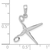 14K White Gold 3-D Moveable Scissors Pendant-C3118W