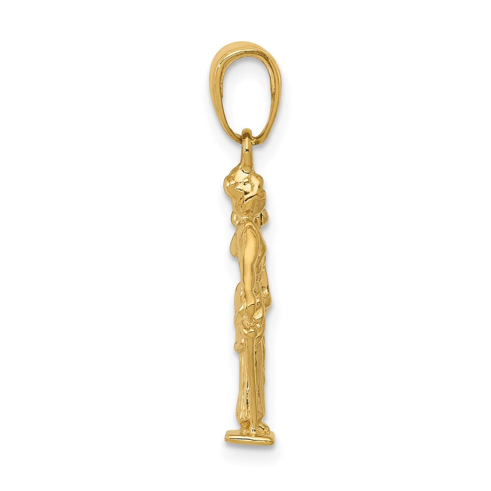 14k 3-D Lady of Justice w/Moveable Scales Pendant-C3121