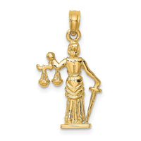 14k 3-D Lady of Justice w/Moveable Scales Pendant-C3121