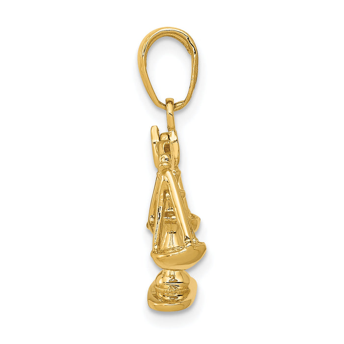 14k 3-D Moveable Scales of Justice Pendant-C3122