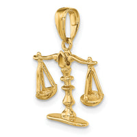 14k 3-D Moveable Scales of Justice Pendant-C3122