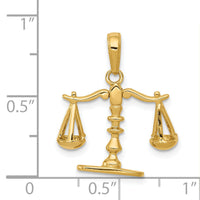 14k 3-D Moveable Scales of Justice Pendant-C3122