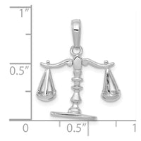 14k White Gold 3-D Moveable Scales of Justice Pendant-C3122W