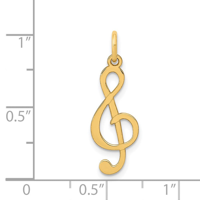 14k Polished Treble Clef Charm-C3124