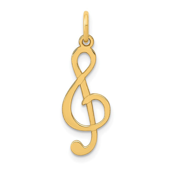 14k Polished Treble Clef Charm-C3124