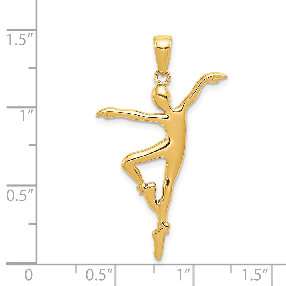 14k Ballet Dancer Pendant-C3126