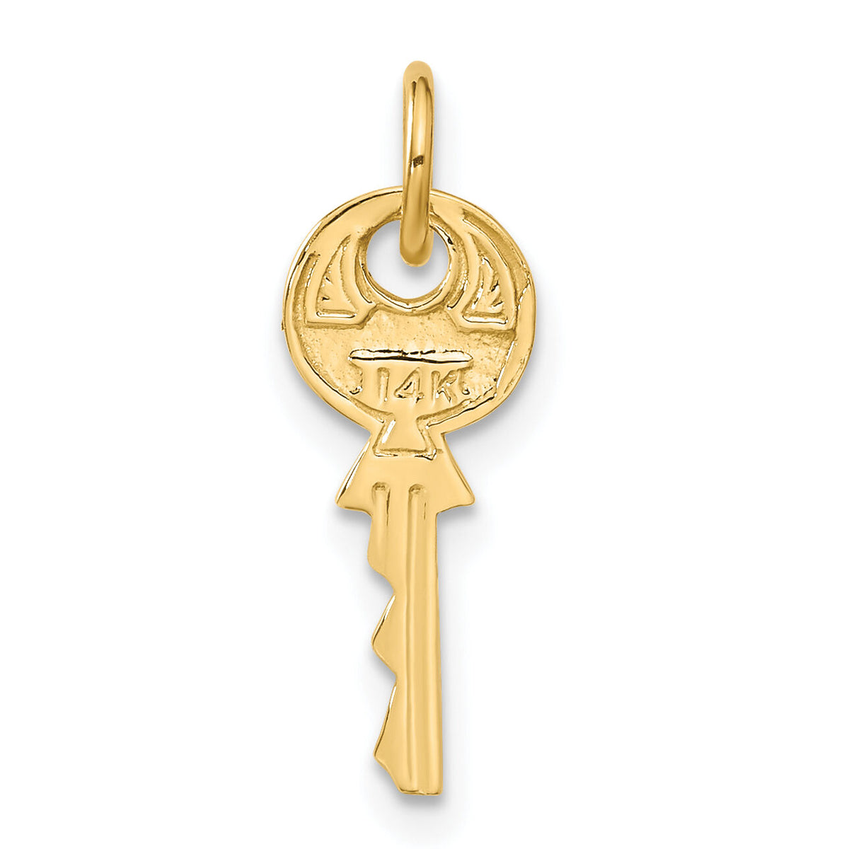 14K Polished 3D Rounded Top Key Charm-C313