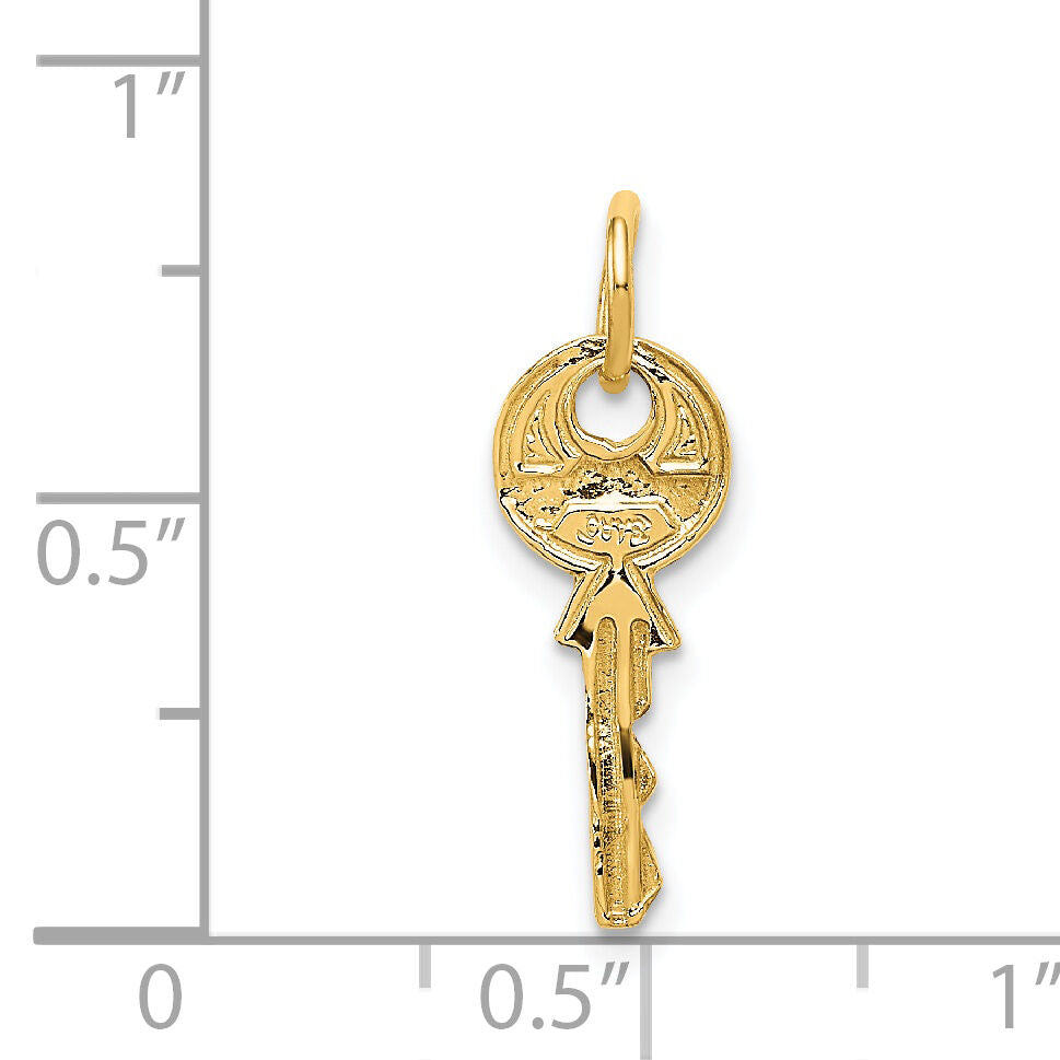 14K Polished 3D Rounded Top Key Charm-C313