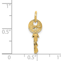 14K Polished 3D Rounded Top Key Charm-C313