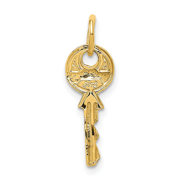 14K Polished 3D Rounded Top Key Charm-C313