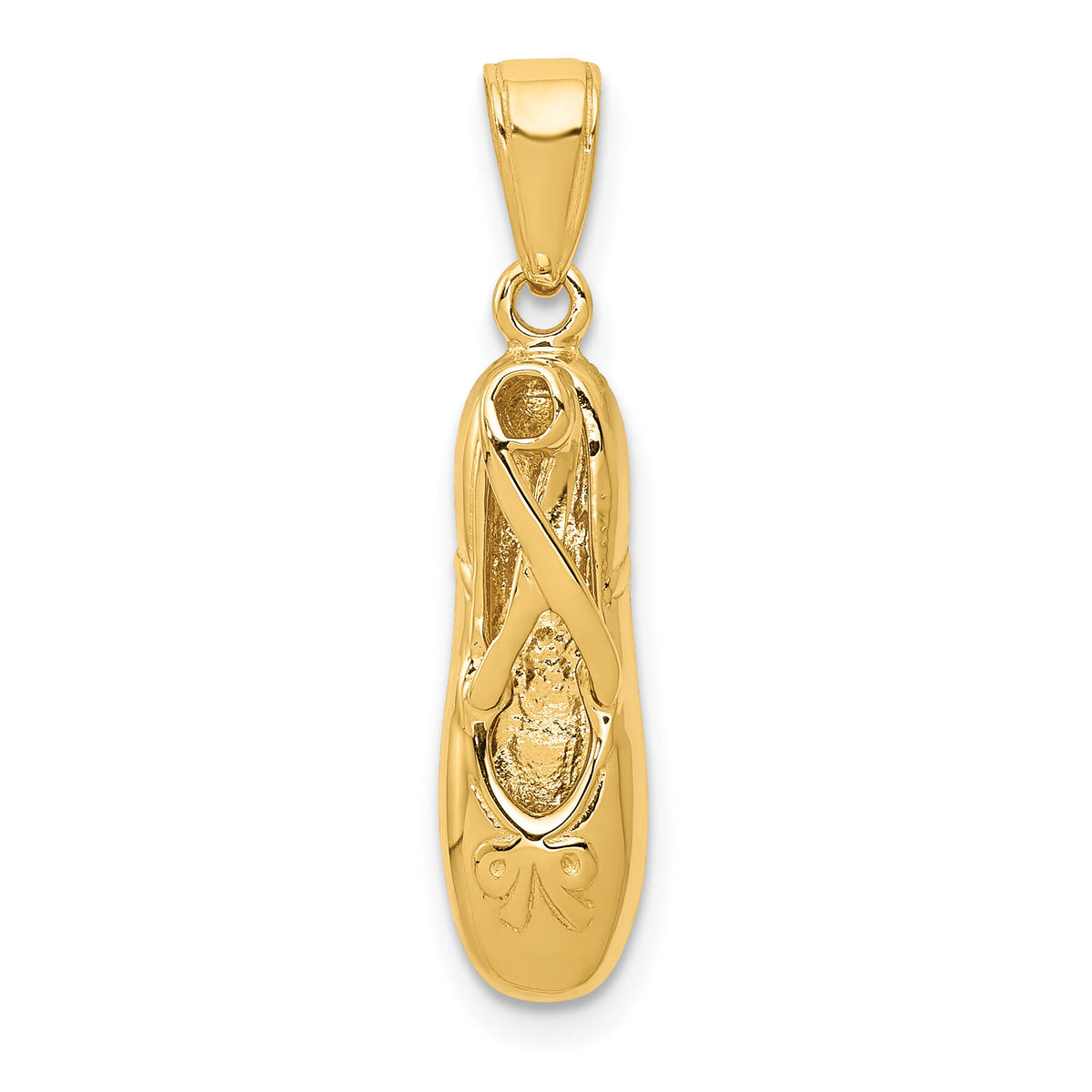 14k 3-D Ballet Slipper Pendant-C3131
