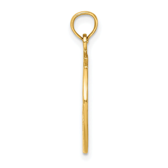14k Dancer in Circle Frame Charm-C3133