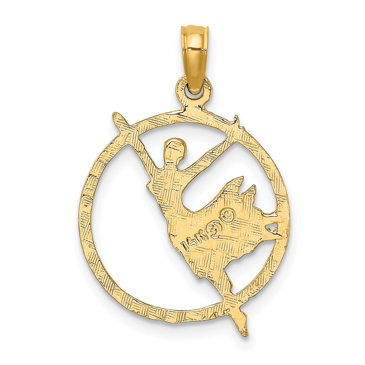 14k Dancer in Circle Frame Charm-C3133