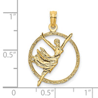 14k Dancer in Circle Frame Charm-C3133