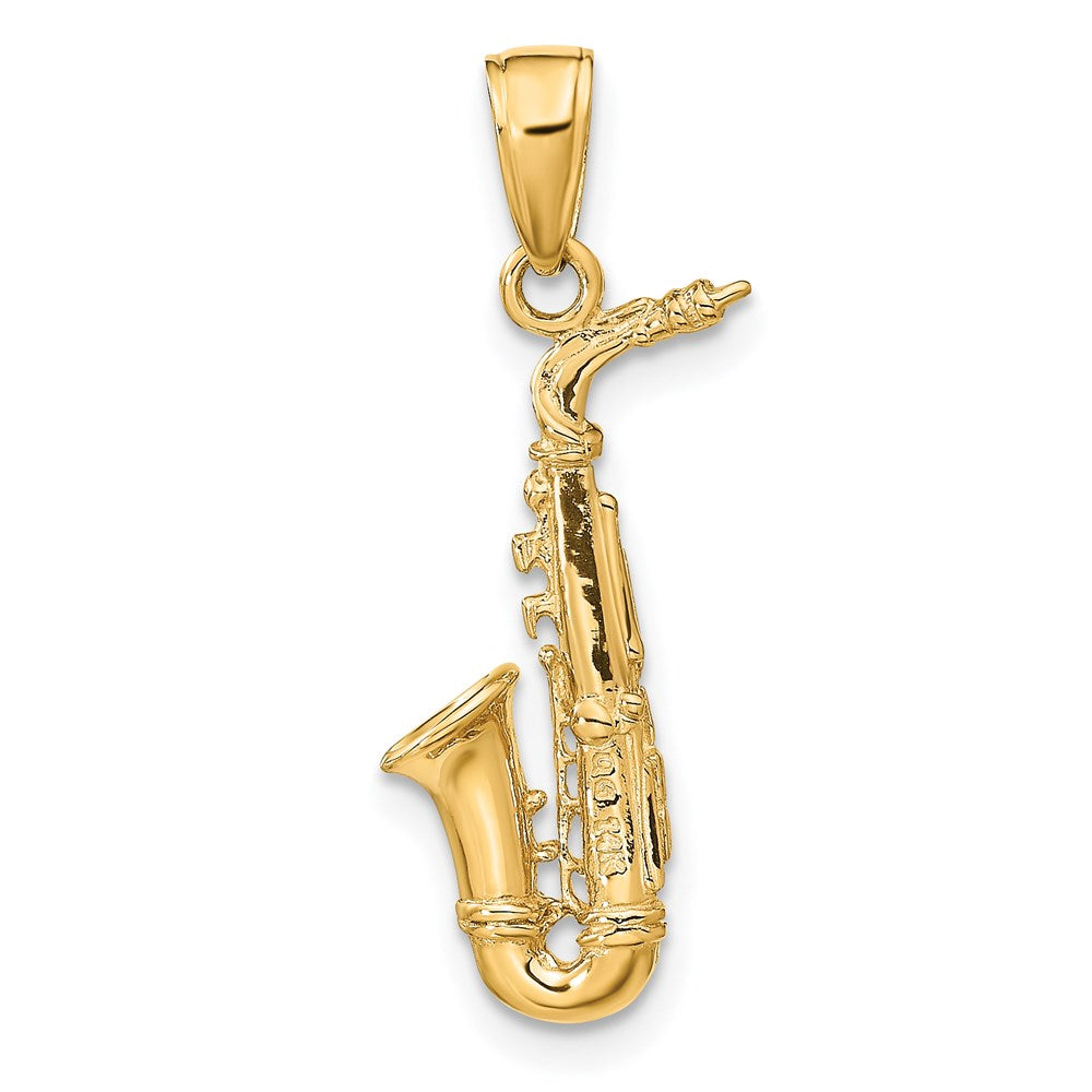 14k 3-D Saxophone Pendant-C3135