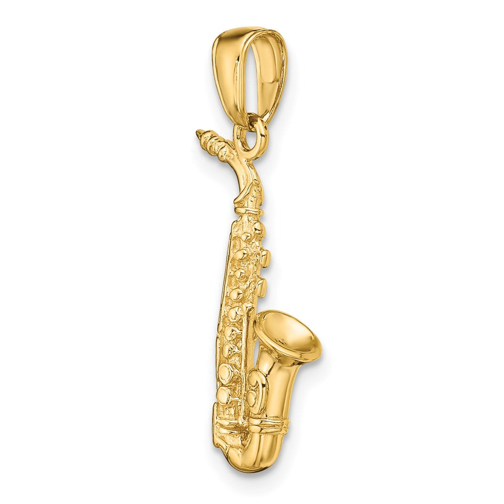 14k 3-D Saxophone Pendant-C3135