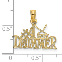 14K #1 DRUMMER Charm-C3137