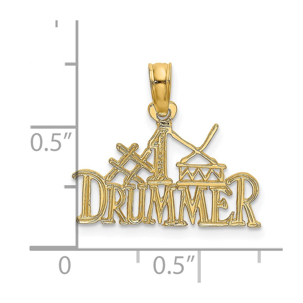 14K #1 DRUMMERCharm-C3137