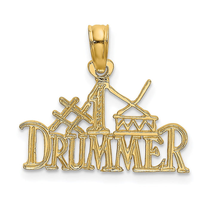 14K #1 DRUMMERCharm-C3137