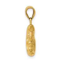 14k 3-D Moon Pendant-C3139