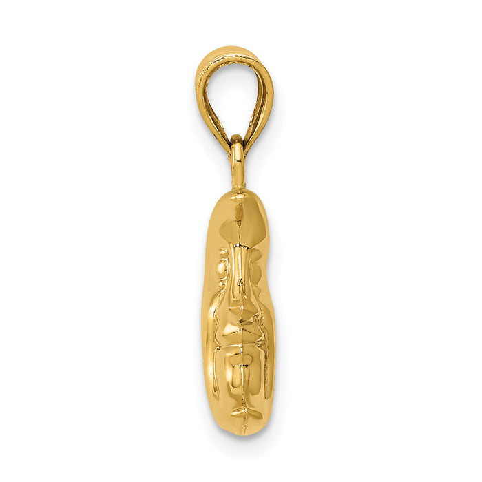 14k 3-D Moon Pendant-C3139