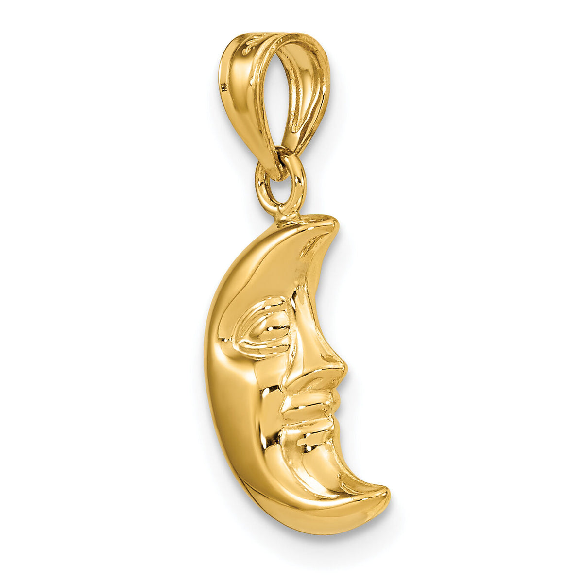 14k 3-D Moon Pendant-C3139