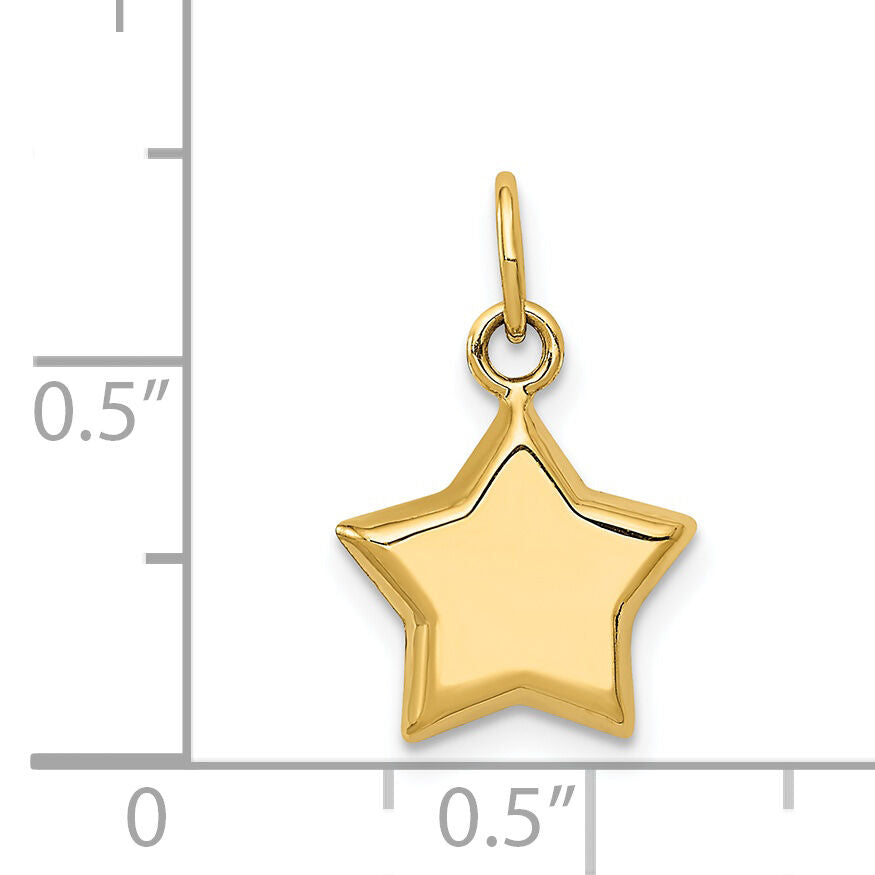 14k 3-D Puffed Star Charm-C3142