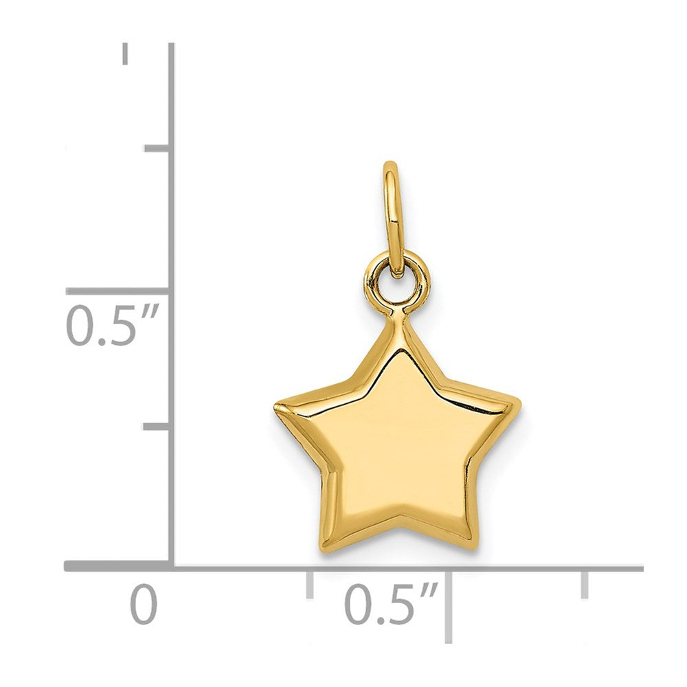 14k 3-D Puffed Star Charm-C3142