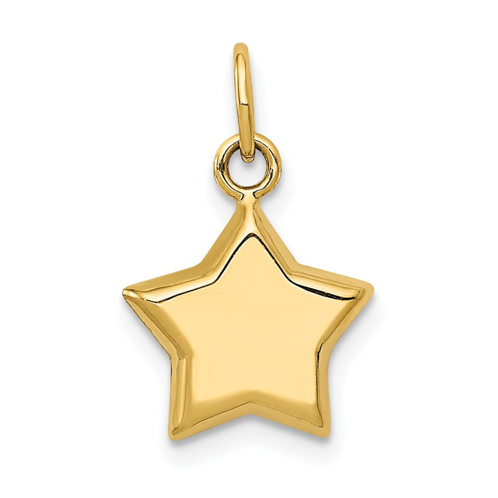 14k 3-D Puffed Star Charm-C3142