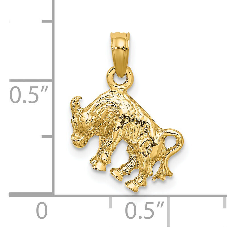 14k 3-D Taurus Zodiac Charm-C3144