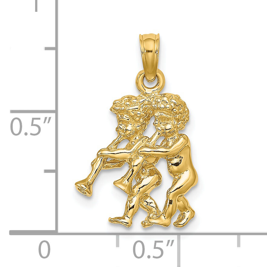 14k 3-D Gemini Zodiac Charm-C3145