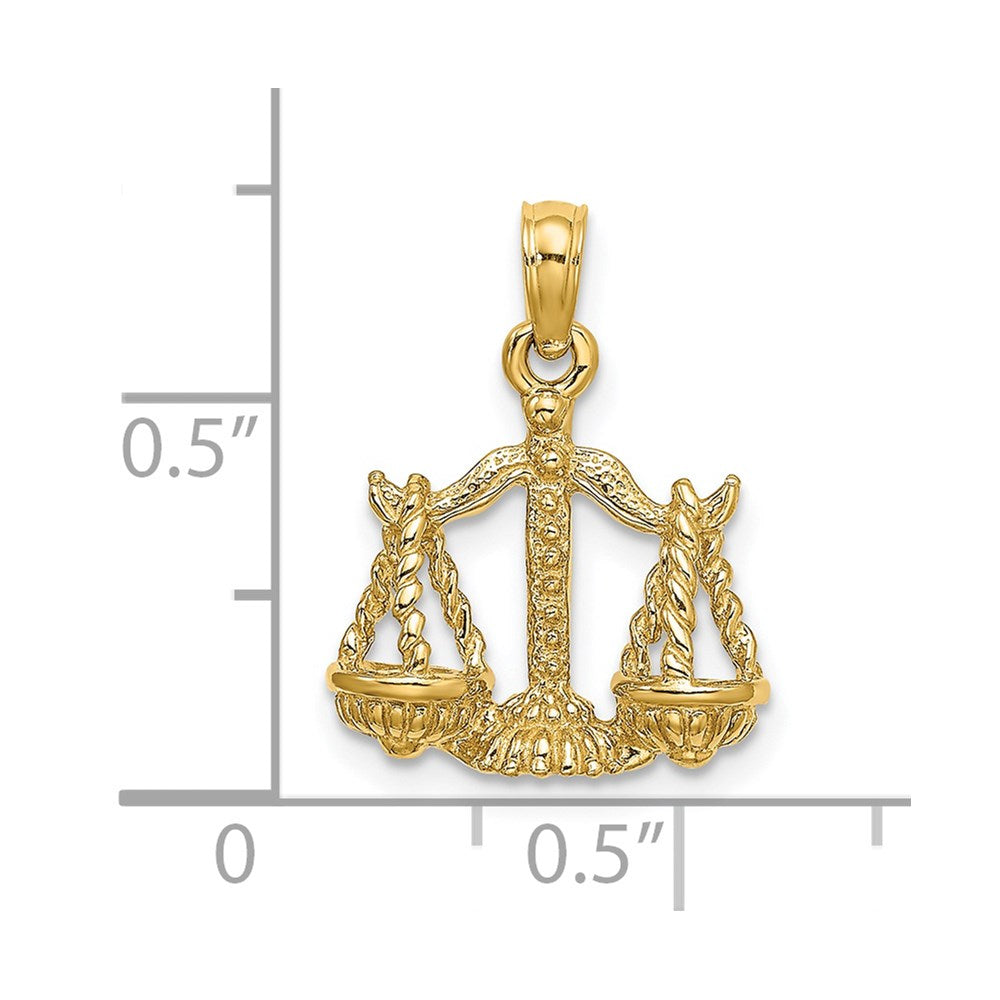 14k 3-D Libra Zodiac Charm-C3149