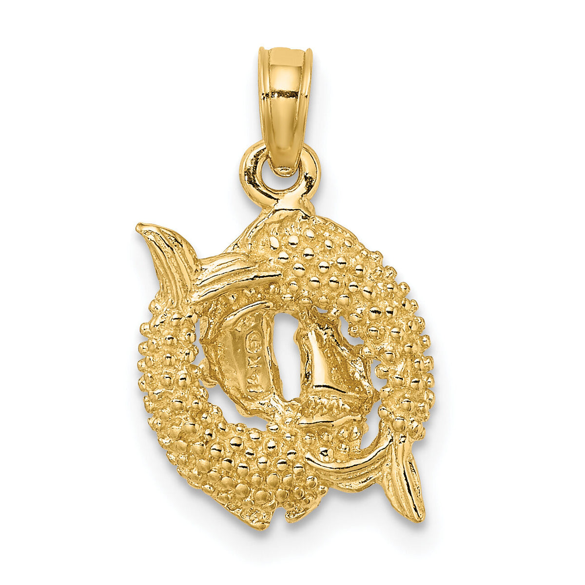 14k 3-D Pisces Zodiac Charm-C3154