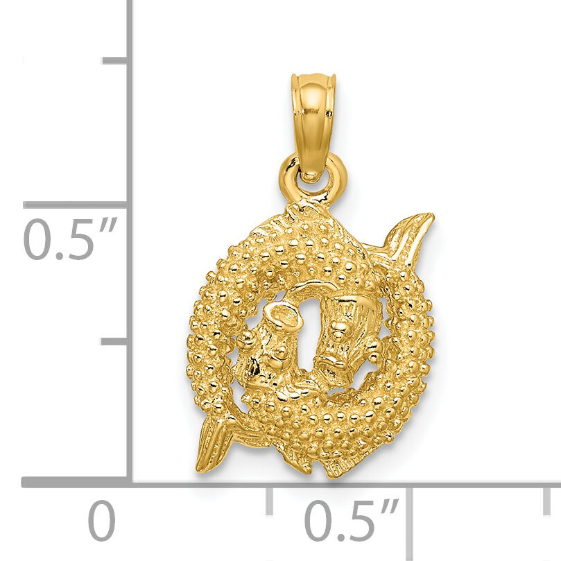 14k 3-D Pisces Zodiac Charm-C3154