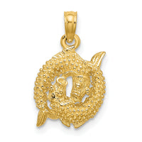14k 3-D Pisces Zodiac Charm-C3154