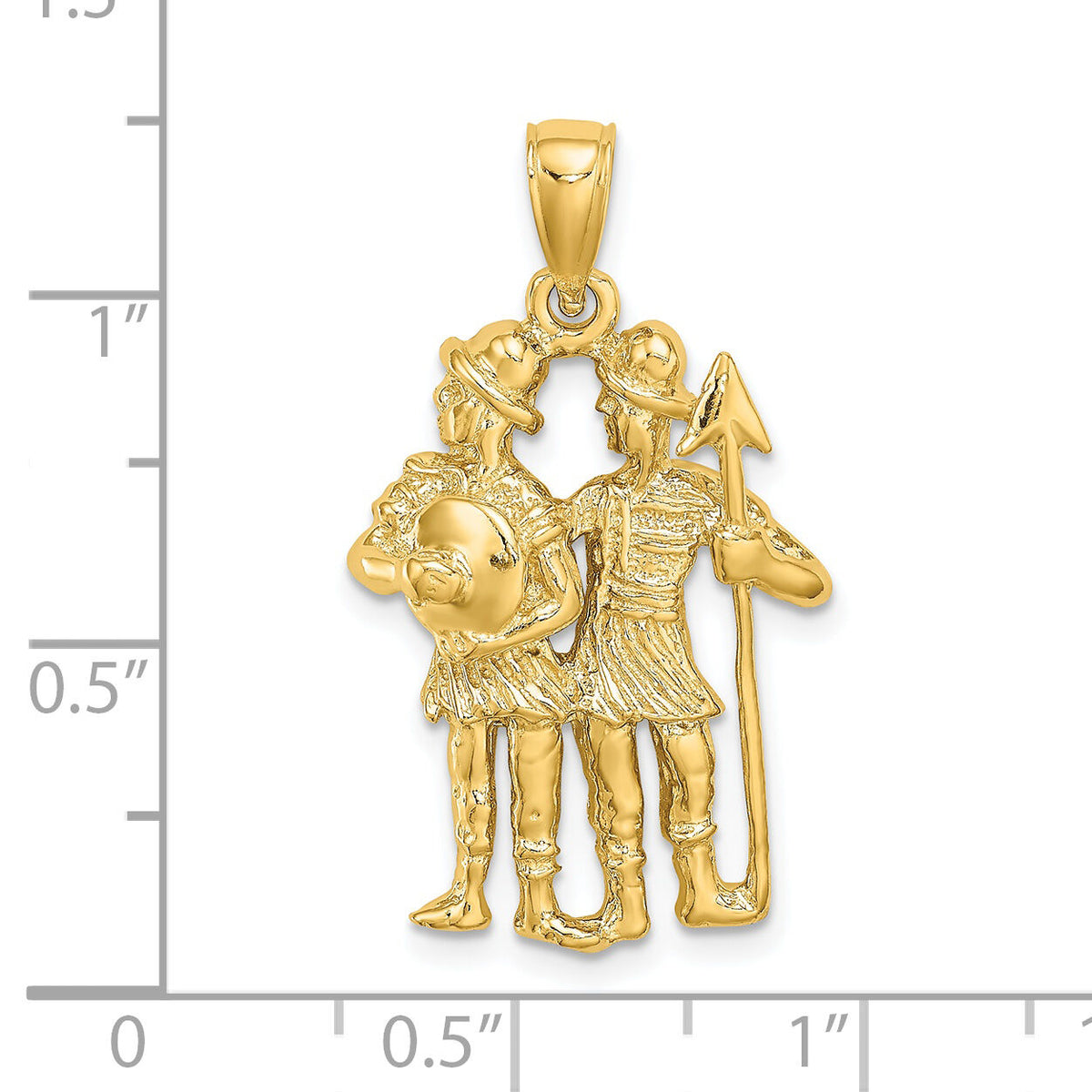 14k Large Gemini Zodiac Charm-C3169