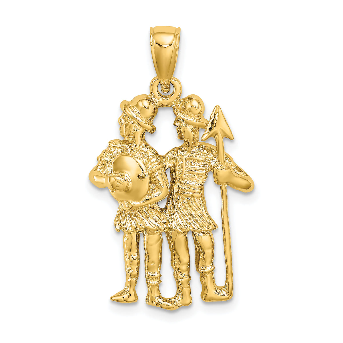 14k Large Gemini Zodiac Charm-C3169