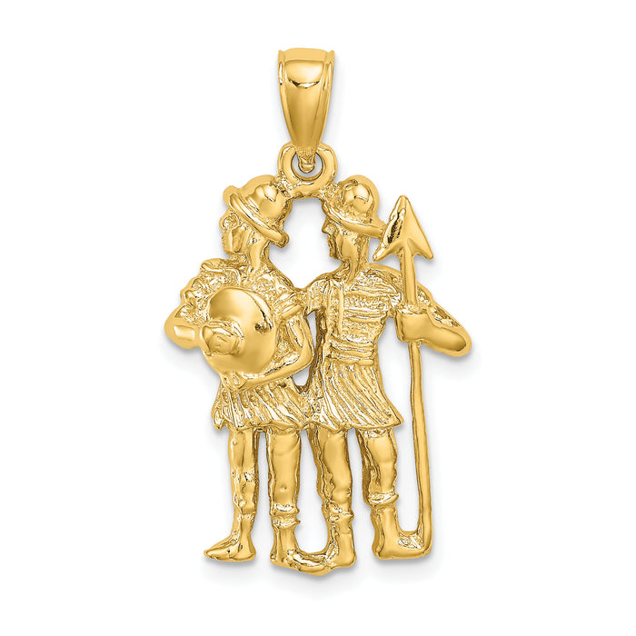 14k Large Gemini Zodiac Charm-C3169